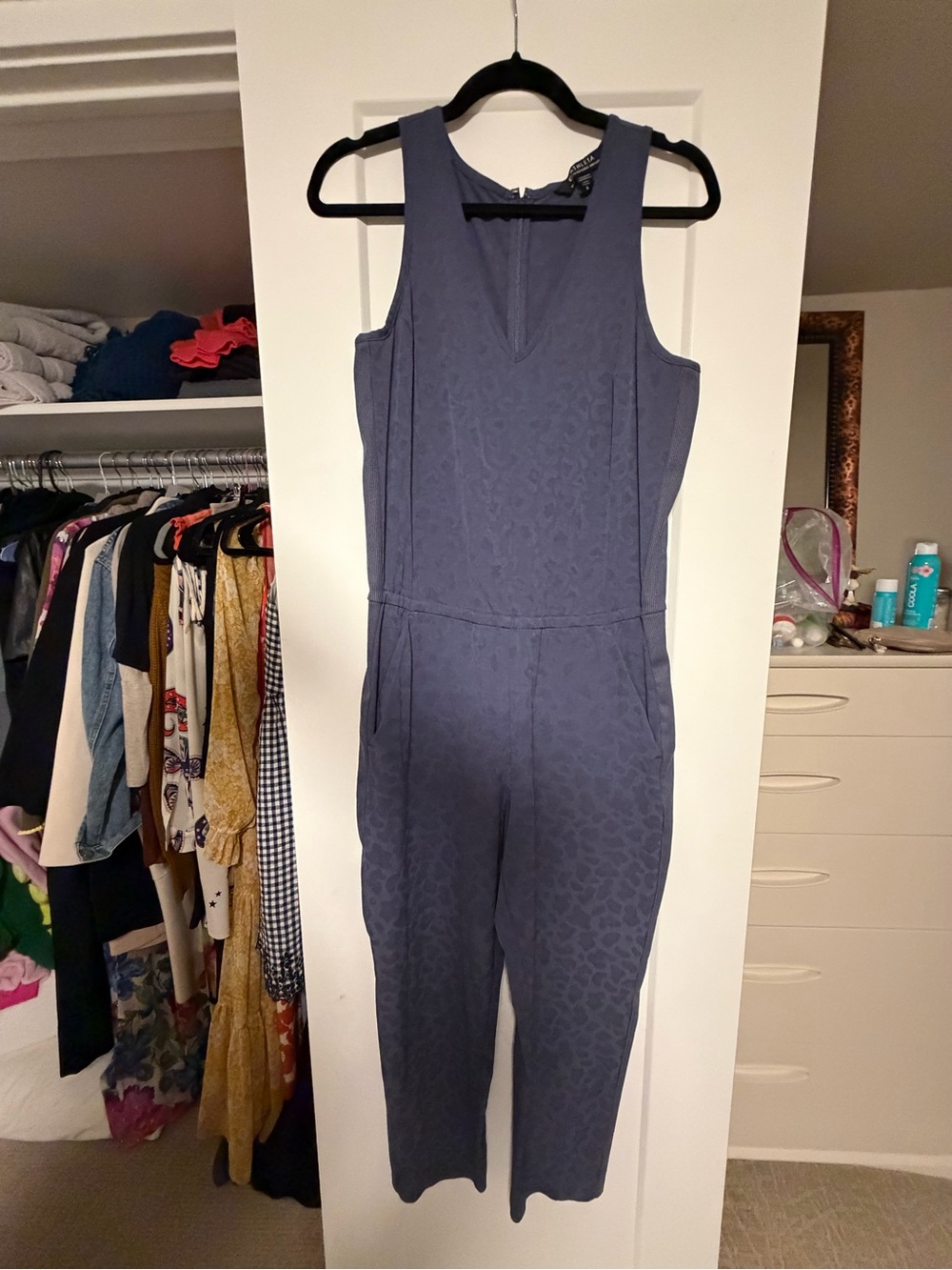 Athleta Slate Blue Sleeveless Jumpsuit